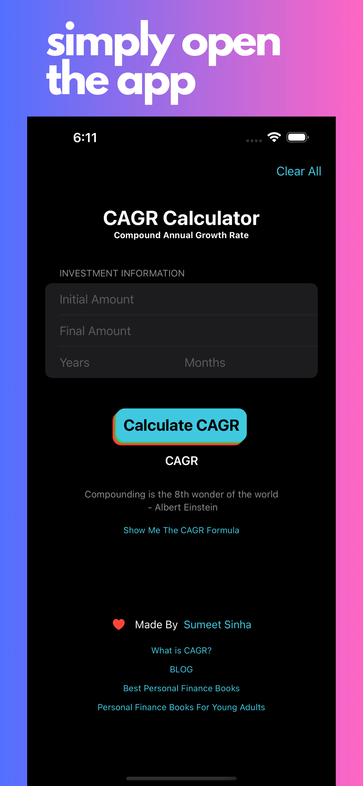 CAGR Calculator App