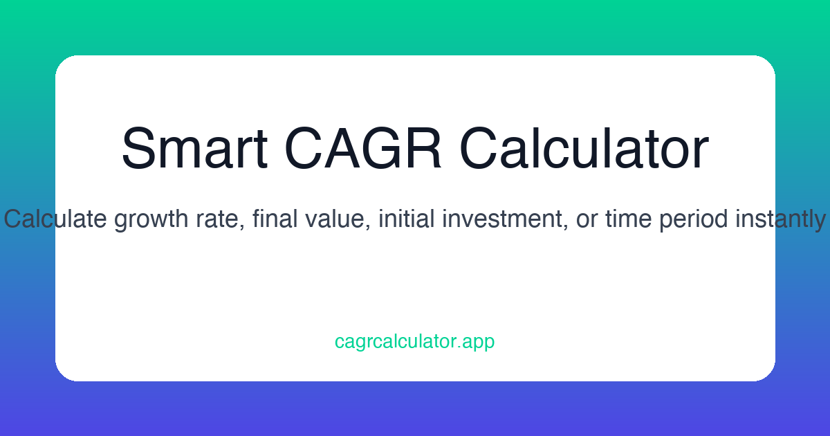 CAGR Calculator - Free Online CAGR Formula & Calculator